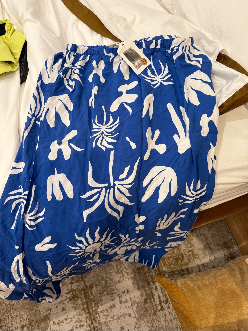 Blue & White Floral Maxi Skirt - Unbranded